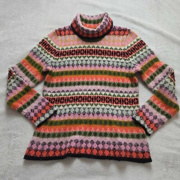 L Maeve by Anthropologie Carol multicolor stripe turtleneck sweater - Picture 1 of 9